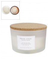 Geurkaars Fresh Linen L met 3 lonten